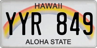 HI license plate YYR849