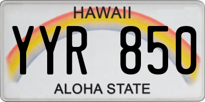 HI license plate YYR850