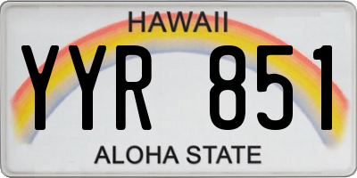 HI license plate YYR851