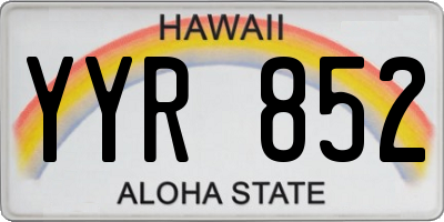 HI license plate YYR852