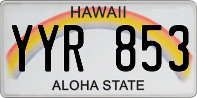 HI license plate YYR853