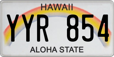 HI license plate YYR854
