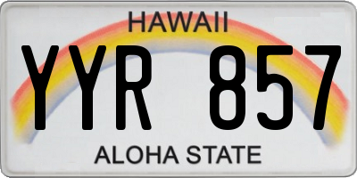 HI license plate YYR857