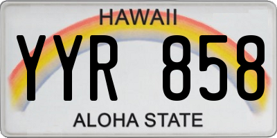 HI license plate YYR858