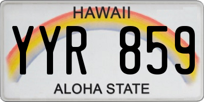HI license plate YYR859