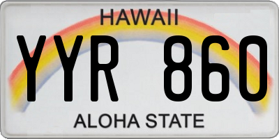 HI license plate YYR860