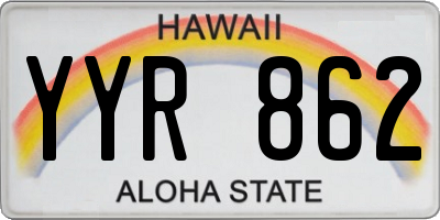 HI license plate YYR862