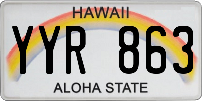 HI license plate YYR863