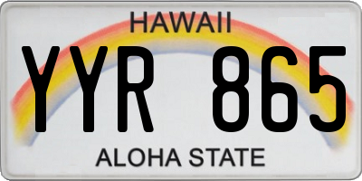 HI license plate YYR865