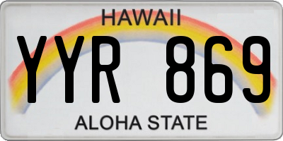 HI license plate YYR869