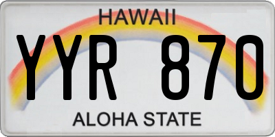 HI license plate YYR870