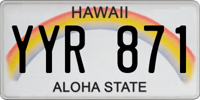HI license plate YYR871