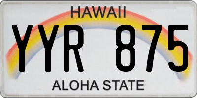 HI license plate YYR875