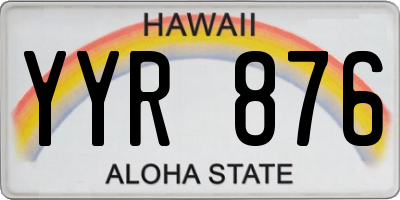 HI license plate YYR876