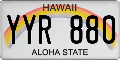 HI license plate YYR880