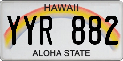 HI license plate YYR882