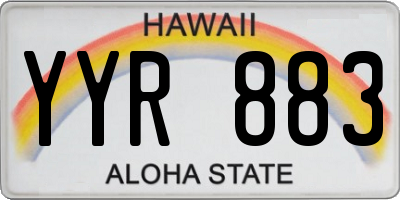 HI license plate YYR883