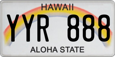 HI license plate YYR888