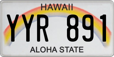 HI license plate YYR891