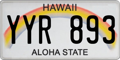 HI license plate YYR893