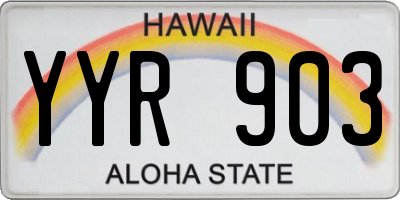 HI license plate YYR903