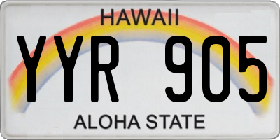 HI license plate YYR905