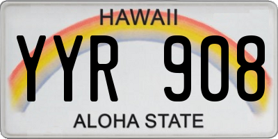 HI license plate YYR908