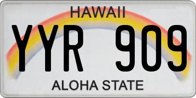 HI license plate YYR909