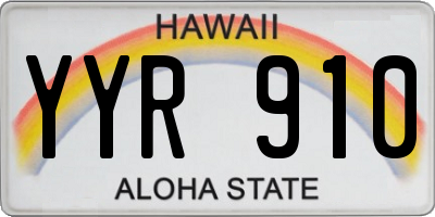 HI license plate YYR910