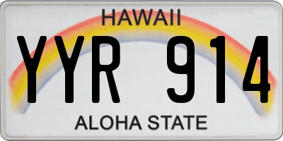 HI license plate YYR914