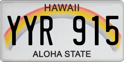 HI license plate YYR915