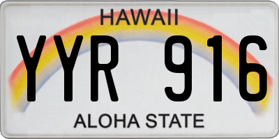 HI license plate YYR916