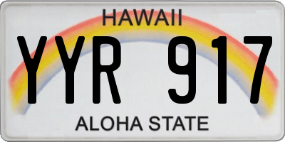 HI license plate YYR917