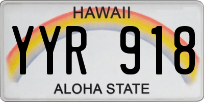 HI license plate YYR918