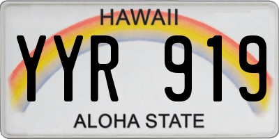 HI license plate YYR919