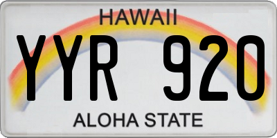 HI license plate YYR920