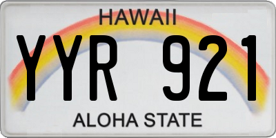 HI license plate YYR921