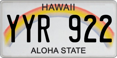 HI license plate YYR922