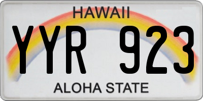 HI license plate YYR923