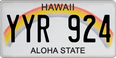 HI license plate YYR924