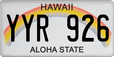 HI license plate YYR926