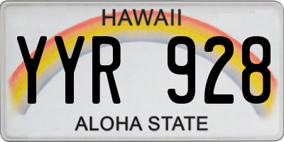 HI license plate YYR928