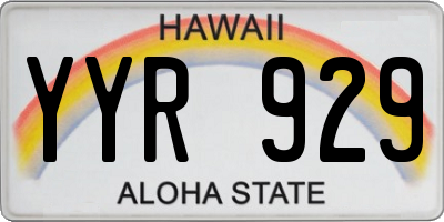 HI license plate YYR929