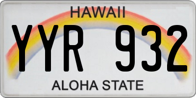 HI license plate YYR932