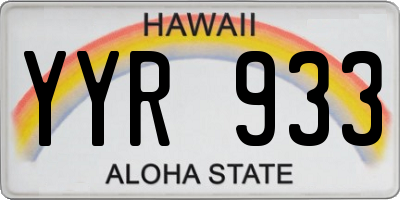 HI license plate YYR933