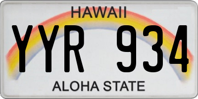 HI license plate YYR934