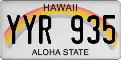 HI license plate YYR935