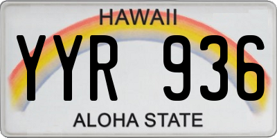 HI license plate YYR936
