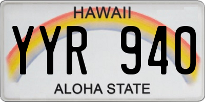HI license plate YYR940