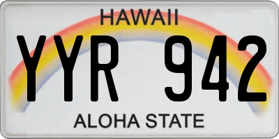 HI license plate YYR942